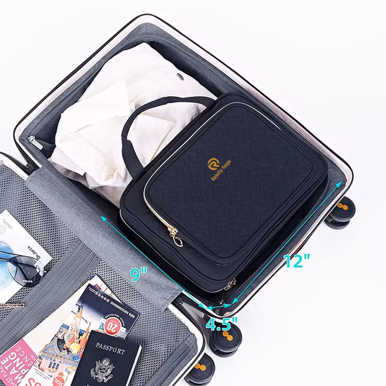 Bolsa de higiene pessoal de tamanho grande para mulheres, organizador de itens essenciais de viagem, estojo de maquiagem pendurado para acessórios, cosméticos, produtos de higiene pessoal