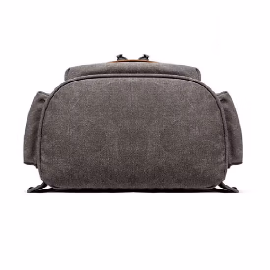 Custom Cotton Waxed Canvas Leather Laptop Bag Vintage Travel Hiking Duffle Backpack for Men