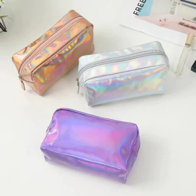 Bolsa de cosméticos PU para produtos de higiene pessoal feminina para viagem ao ar livre Bolsa de maquiagem à prova d'água