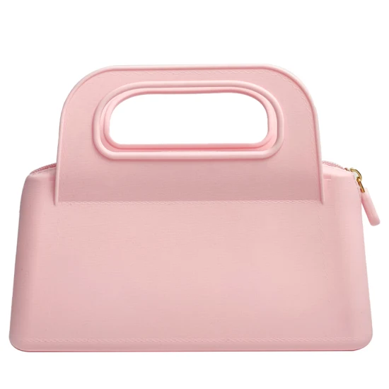 Bolsa pequena feminina bolsa de maquiagem bolsa cosmética de silicone com zíper para mulheres